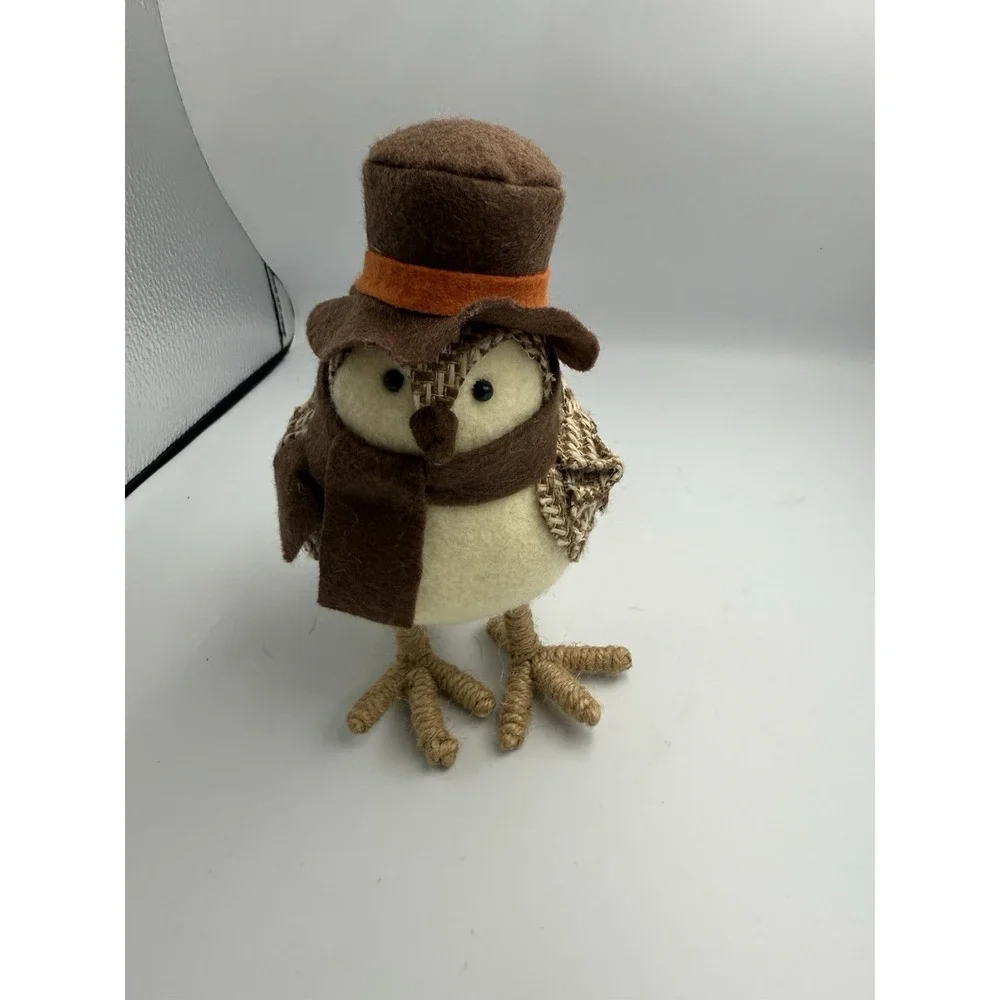Target Spritz Bird Fall Harvest Fabric Featherly Friend Brown Top Hat Rare 2015